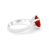 Solitaire Cushion Cut Engagement Ring Simulated Cubic Zirconia 925 Sterling Silver Cushion Cut Ring