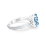 Solitaire Wedding Ring Simulated Cubic Zirconia 925 Sterling Silver