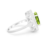 Halo Oval Simulated Cubic Zirconia 925 Sterling Silver Engagement Ring