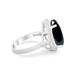 Teardrop Cocktail Engagement Ring Pear Simulated Cubic Zirconia 925 Sterling Silver
