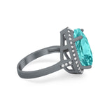 Teardrop Cocktail Engagement Ring Pear Simulated Cubic Zirconia 925 Sterling Silver