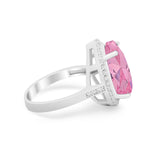 Teardrop Cocktail Engagement Ring Pear Simulated Cubic Zirconia 925 Sterling Silver