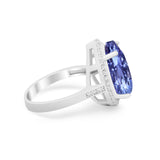 Teardrop Cocktail Engagement Ring Pear Simulated Cubic Zirconia 925 Sterling Silver