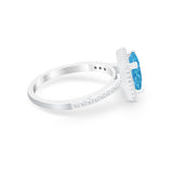 Halo Princess Cut Wedding Ring Simulated Cubic Zirconia 925 Sterling Silver