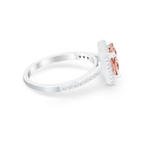 Halo Princess Cut Wedding Ring Simulated Cubic Zirconia 925 Sterling Silver