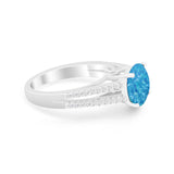 Vintage Style Round Simulated Cubic Zirconia Engagement Ring 925 Sterling Silver