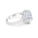 Art Deco Engagement Bridal Ring Simulated Cubic Zirconia 925 Sterling Silver BA1059