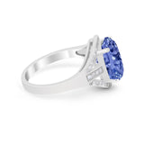 Art Deco Engagement Bridal Ring Simulated Cubic Zirconia 925 Sterling Silver BA1059