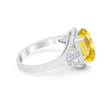 Art Deco Engagement Bridal Ring Simulated Cubic Zirconia 925 Sterling Silver BA1059