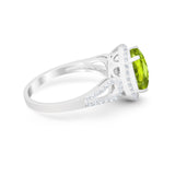 Halo Art Deco Engagement Ring Round Simulated Cubic Zirconia 925 Sterling Silver