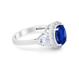 Three Stone Engagement Ring Simulated Cubic Zirconia 925 Sterling Silver BA1067