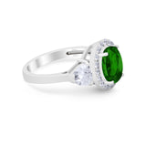 Three Stone Engagement Ring Simulated Cubic Zirconia 925 Sterling Silver BA1067