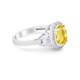 Three Stone Engagement Ring Simulated Cubic Zirconia 925 Sterling Silver BA1067