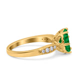 Art Deco Wedding Engagement Bridal Ring Round Simulated Cubic Zirconia 925 Sterling Silver