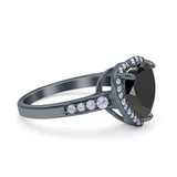 Halo Heart Promise Ring Simulated Cubic Zirconia 925 Sterling Silver