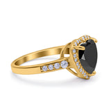 Halo Heart Promise Ring Simulated Cubic Zirconia 925 Sterling Silver