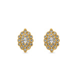 Art Deco Marquise Stud Earrings Simulated Cubic Zirconia 925 Sterling Silver