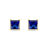 Solitaire Princess Cut Stud Earrings 925 Sterling Silver 3mm-9mm