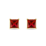 Solitaire Princess Cut Stud Earrings 925 Sterling Silver 3mm-9mm