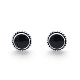 Twisted Rope Design Stud Post Earrings Round 925 Sterling Silver