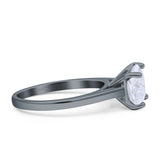 Asscher Cut Vintage Style Solitaire Ring 925 Sterling Silver