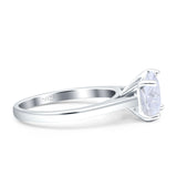 Asscher Cut Vintage Style Solitaire Ring 925 Sterling Silver