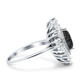 Art Deco Marquise Engagement Ring Cubic Zirconia 925 Sterling Silver