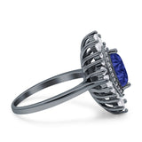 Art Deco Marquise Engagement Ring Cubic Zirconia 925 Sterling Silver