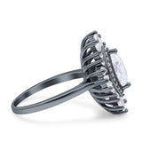 Art Deco Marquise Engagement Ring Cubic Zirconia 925 Sterling Silver