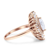 Art Deco Marquise Engagement Ring Cubic Zirconia 925 Sterling Silver