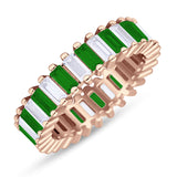 Emerald Cut Wedding Band Ring 6mm Cubic Zirconia 925 Sterling Silver