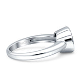 Bezel Set 6mm Round Engagement Ring Cubic Zirconia 925 Sterling Silver