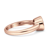 Bezel Set 9mmX7mm Oval Engagement Ring Cubic Zirconia 925 Sterling Silver