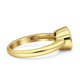 Bezel Set 9mmX7mm Oval Engagement Ring Cubic Zirconia 925 Sterling Silver