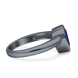 Bezel Set 9mmX7mm Pear Engagement Ring Cubic Zirconia 925 Sterling Silver