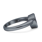 Bezel Set 9mmX7mm Pear Engagement Ring Cubic Zirconia 925 Sterling Silver