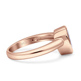 Bezel Set 9mmX7mm Pear Engagement Ring Cubic Zirconia 925 Sterling Silver