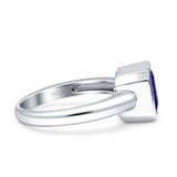 Bezel Set 7mmX7mm Asscher Engagement Ring Cubic Zirconia 925 Sterling Silver