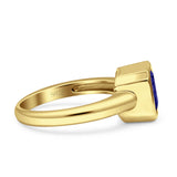 Bezel Set 7mmX7mm Asscher Engagement Ring Cubic Zirconia 925 Sterling Silver