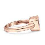 Bezel Set 7mmX7mm Asscher Engagement Ring Cubic Zirconia 925 Sterling Silver