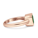 Bezel Set 7mmX7mm Asscher Engagement Ring Cubic Zirconia 925 Sterling Silver