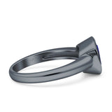 Bezel Set 7mmX7mm Cushion Engagement Ring Cubic Zirconia 925 Sterling Silver