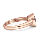 Bezel Set 7mmX7mm Cushion Engagement Ring Cubic Zirconia 925 Sterling Silver