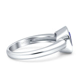 Bezel Set 7mmX7mm Cushion Engagement Ring Cubic Zirconia 925 Sterling Silver