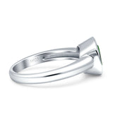 Bezel Set 7mmX7mm Cushion Engagement Ring Cubic Zirconia 925 Sterling Silver