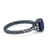 Hidden Halo Twisted Rope Oval Lab Alexandrite Engagement Ring