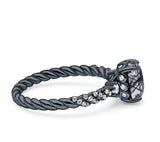 Hidden Halo Twisted Rope Oval Natural Rutilated Quartz Engagement Ring