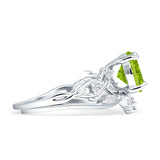 Art Deco Round Cubic Zirconia Infinity Leaf Design Bridal Ring 925 Sterling Silver