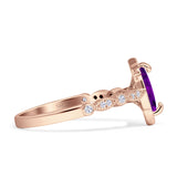 Art Deco Engagement Ring Halo Marquise Cubic Zirconia 925 Sterling Silver