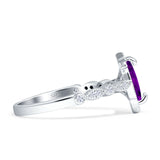 Art Deco Engagement Ring Halo Marquise Cubic Zirconia 925 Sterling Silver